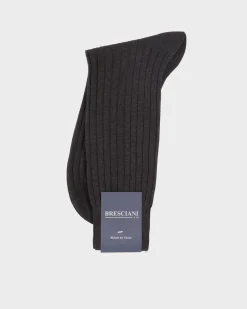 Anthracite Cotton Calf Length Socks