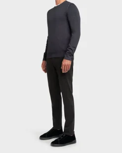Anthracite Grey Crew Neck Wool Sweater