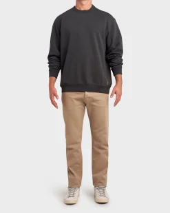 Anthracite Grey Terry Cotton Crew Neck Sweater