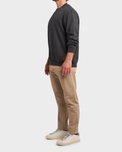 Anthracite Grey Terry Cotton Crew Neck Sweater