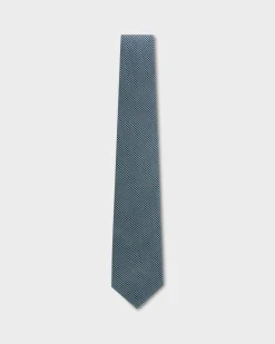 Aqua And Blue Rectangular Pattern Silk Tie