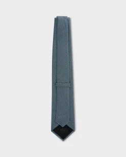 Aqua And Blue Rectangular Pattern Silk Tie