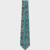 Aqua And Brown Paisley Silk Tie