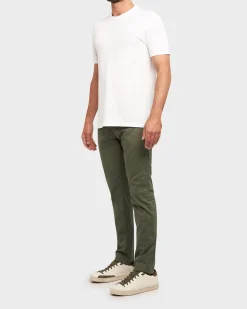 Army Green Lightweight Cotton Stretch Jeans