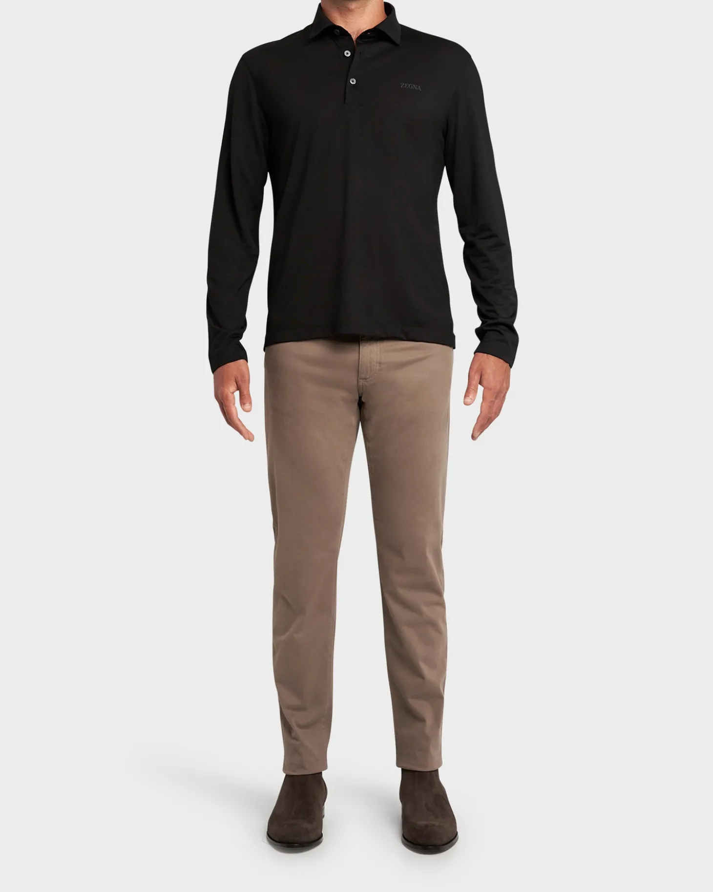 Beige Cotton Stretch Slim Fit City Trousers