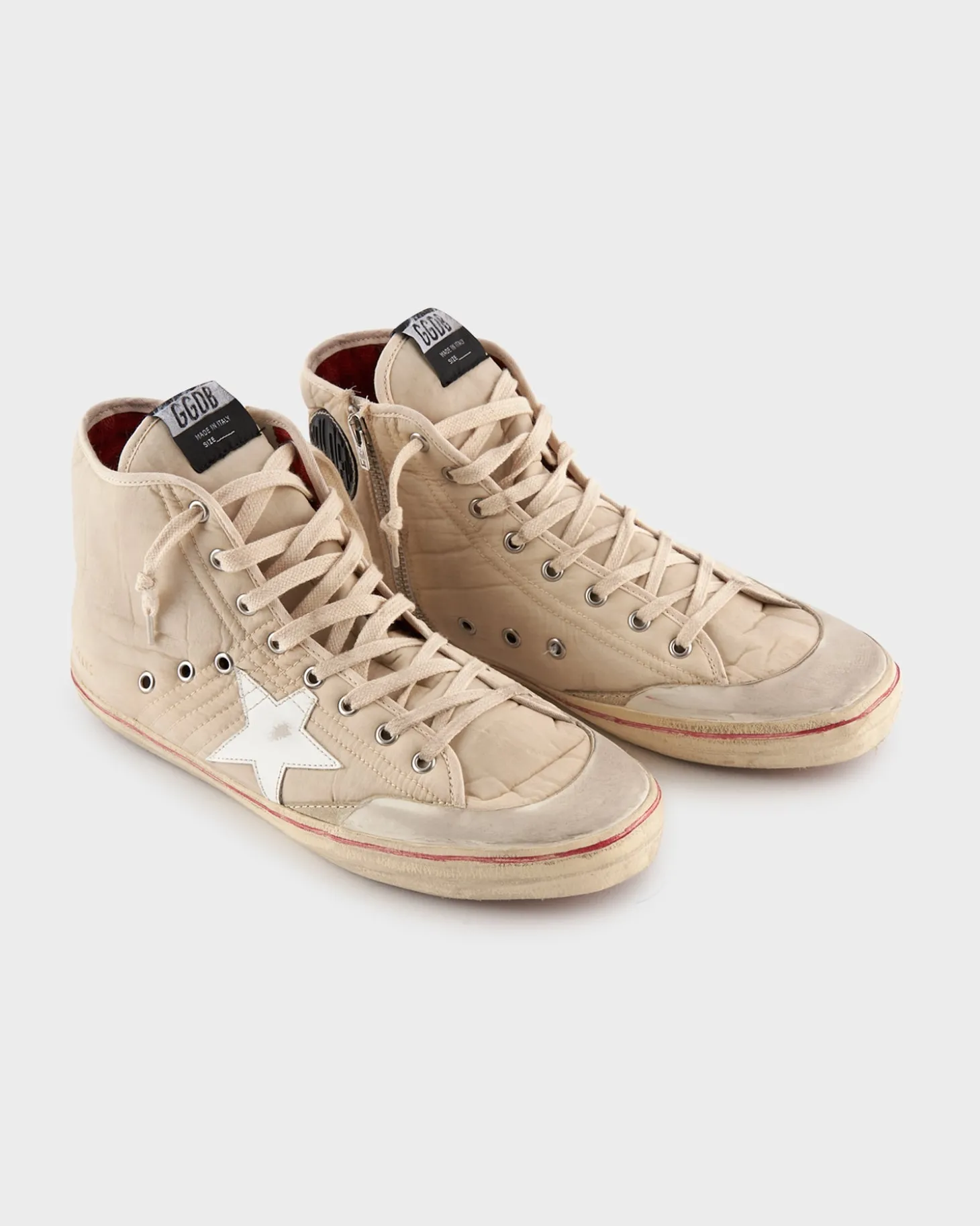 Beige Washed Nylon Francy Sneakers