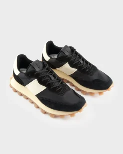 Black And Beige Suede And Fabric 1T Sneakers