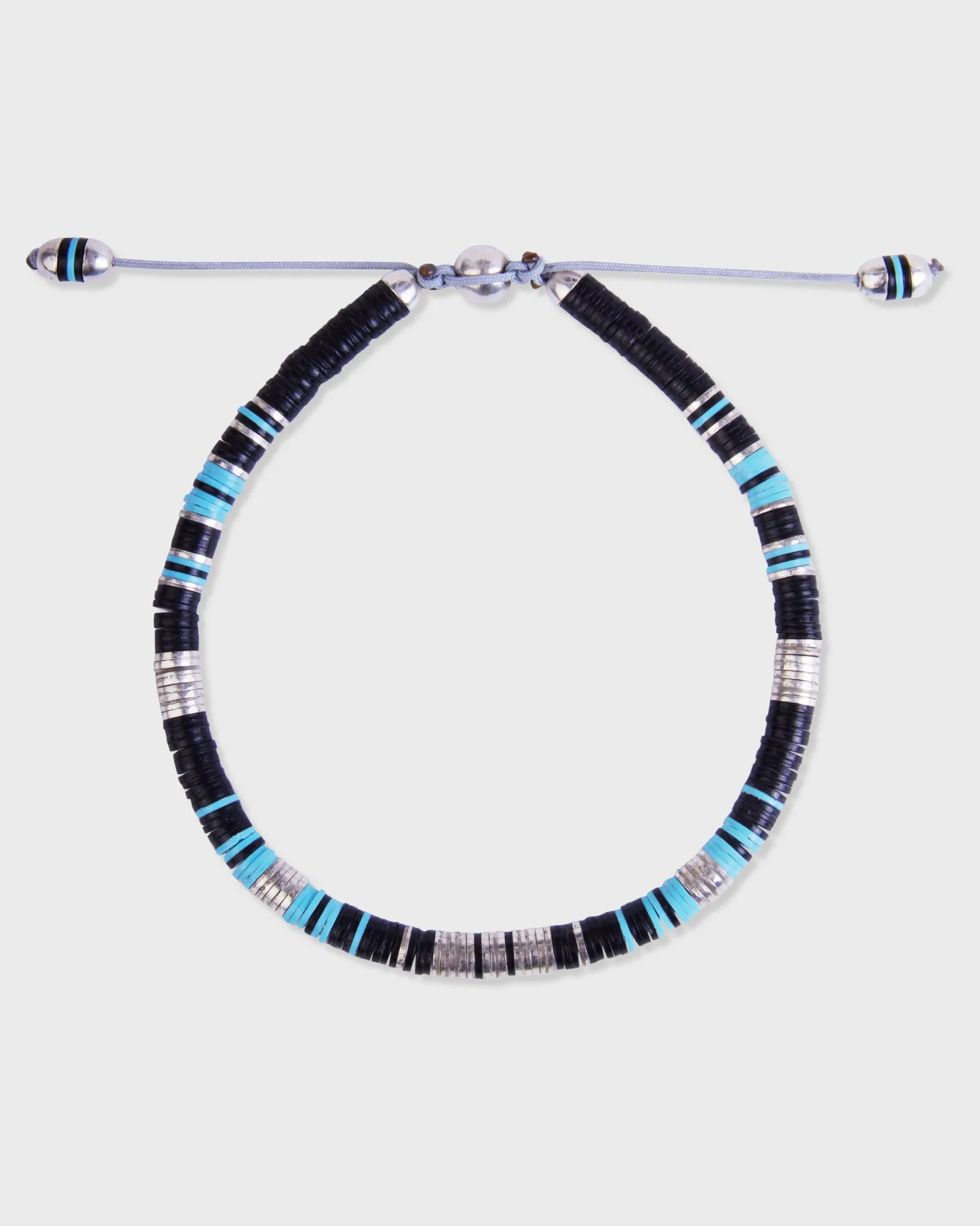 Black And Blue Rizon Silver Bracelet