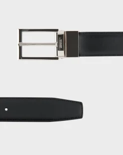 Black And Dark Brown Reversible Leather Belt