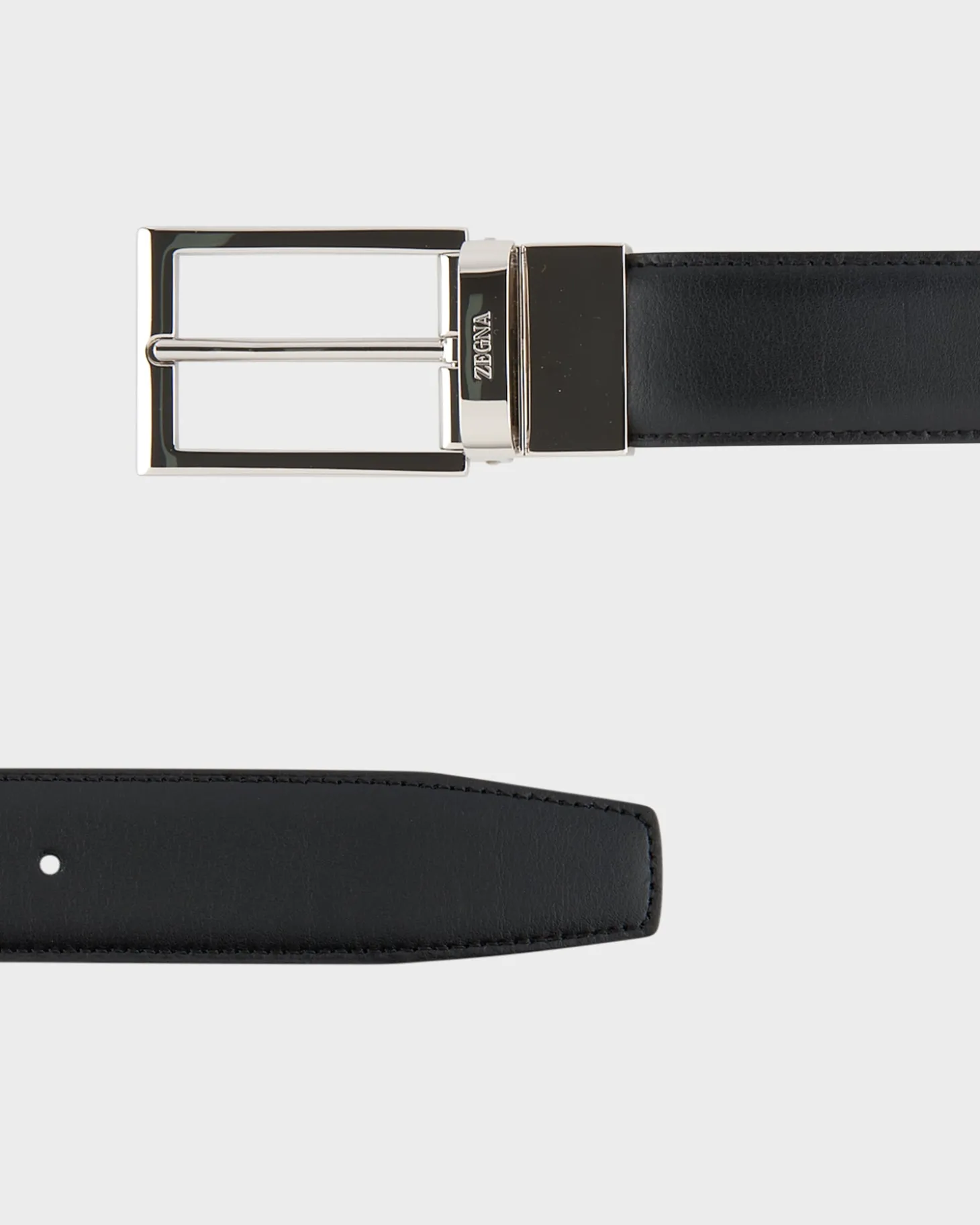 Black And Dark Brown Reversible Leather Belt