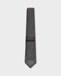 Black And White Silk Mesh Couture Tie