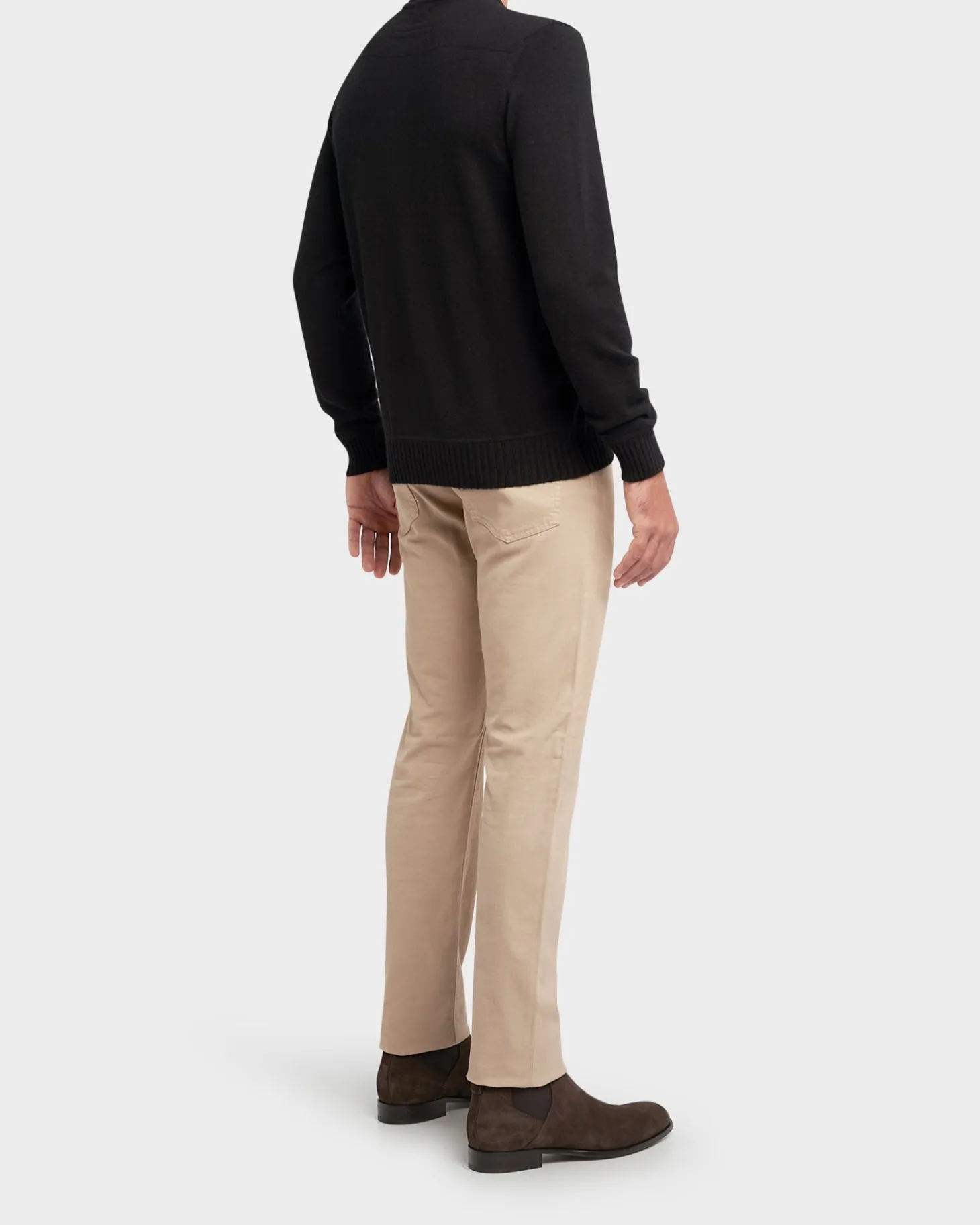 Black Cashmere Blend Crewneck Sweater