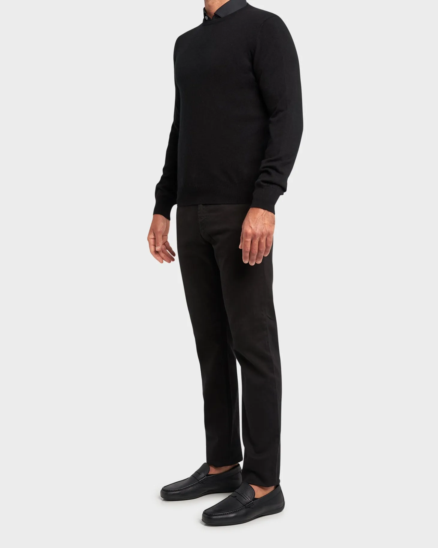 Black Cashmere Crew Neck Sweater