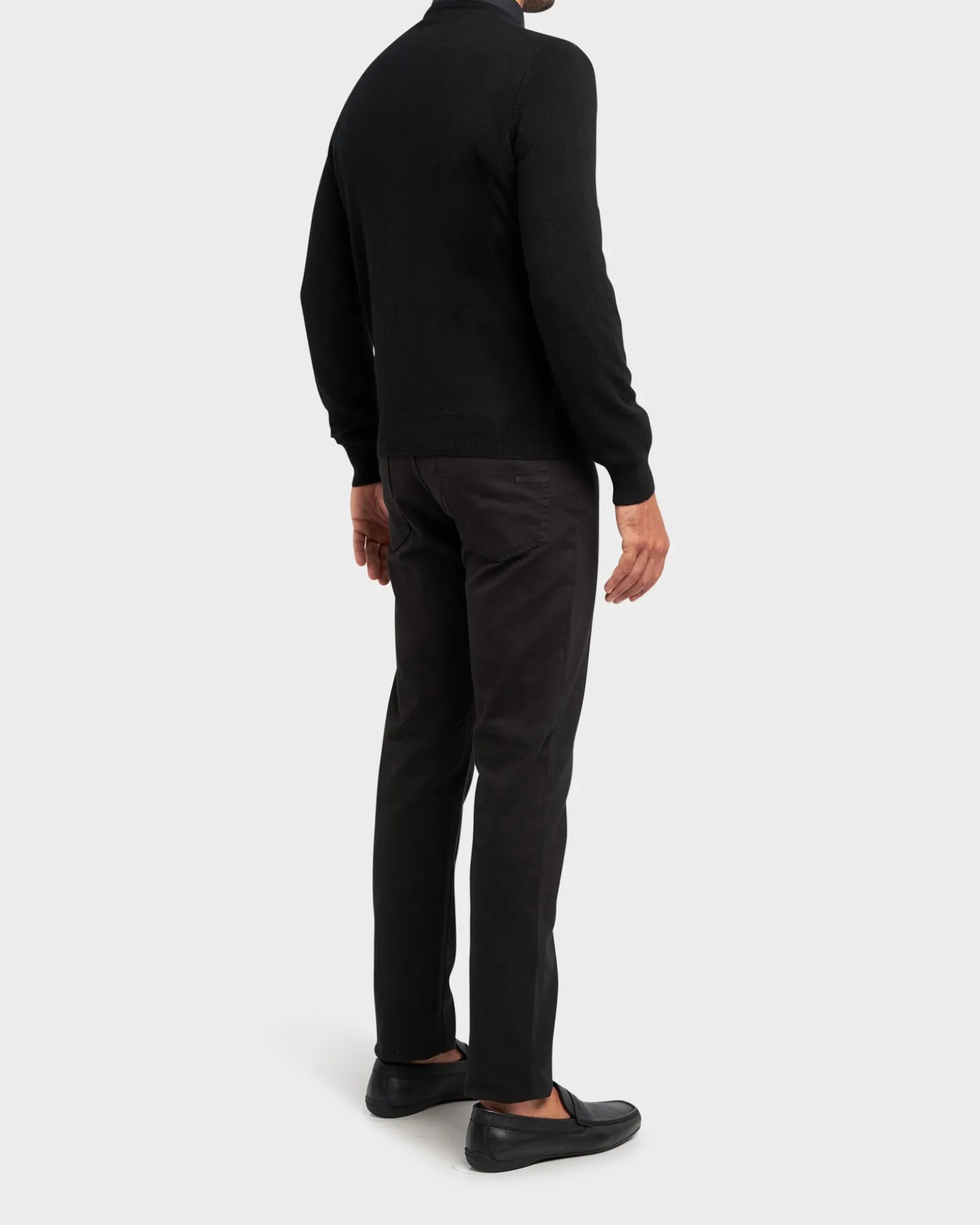 Black Cashmere Crew Neck Sweater