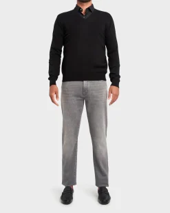 Black Cashmere V Neck Sweater