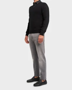 Black Cashmere V Neck Sweater