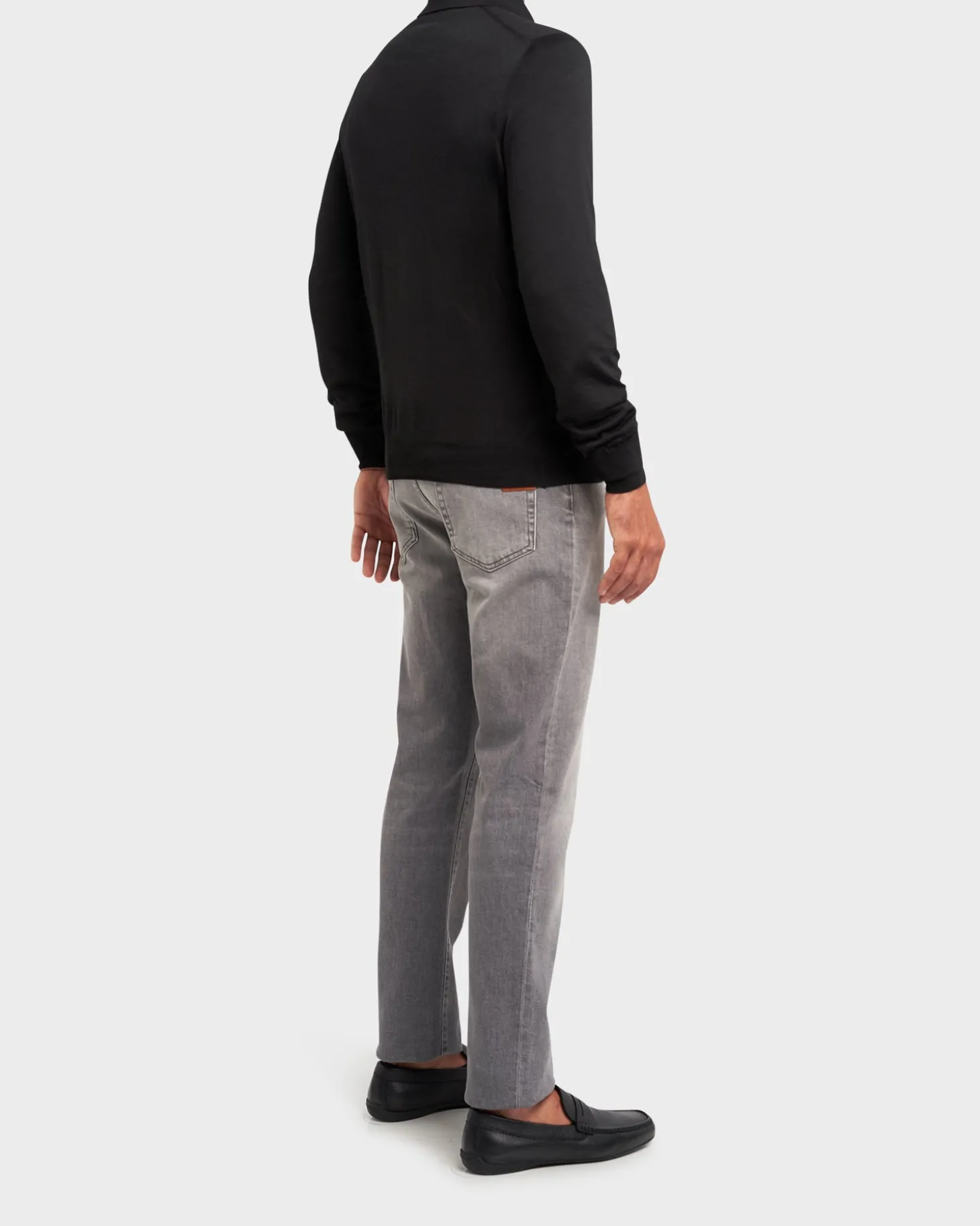 Black Cashmere V Neck Sweater