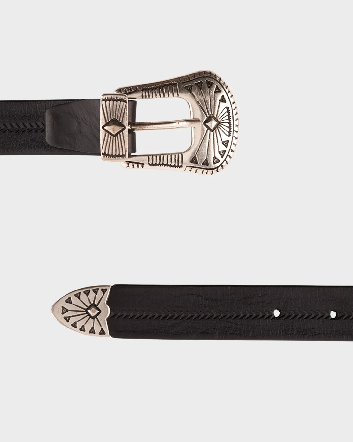 Black Chevron Silver Buckle Belt