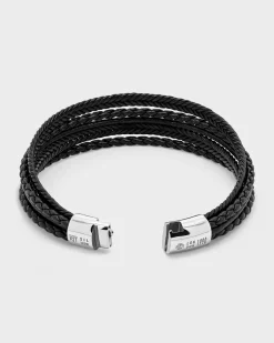 Black Cobra Multi-Strand Leather Bracelet