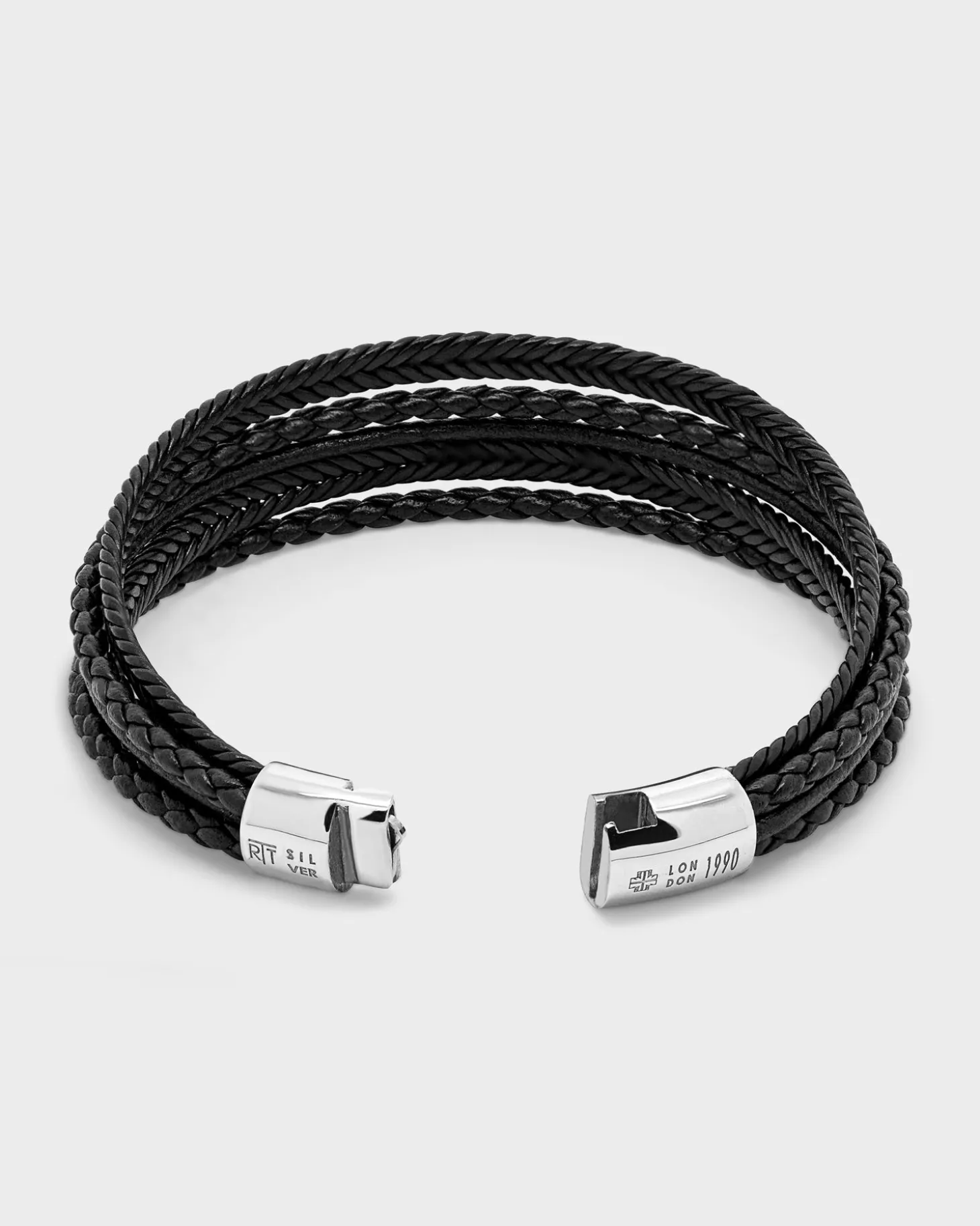 Black Cobra Multi-Strand Leather Bracelet