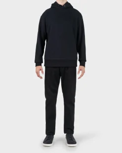 Black Cotton Cashmere Hoodie