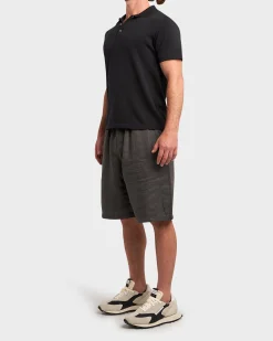 Black Cotton Knit Polo Neck T-Shirt