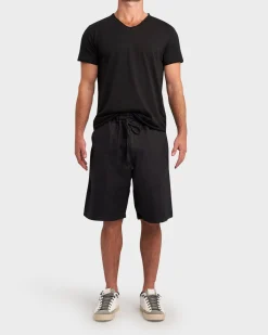 Black Cotton V-Neck T-Shirt
