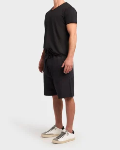 Black Cotton V-Neck T-Shirt