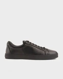 Black Deerskin Leather Sneakers