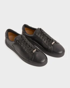 Black Deerskin Leather Sneakers