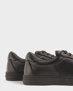Black Deerskin Leather Sneakers