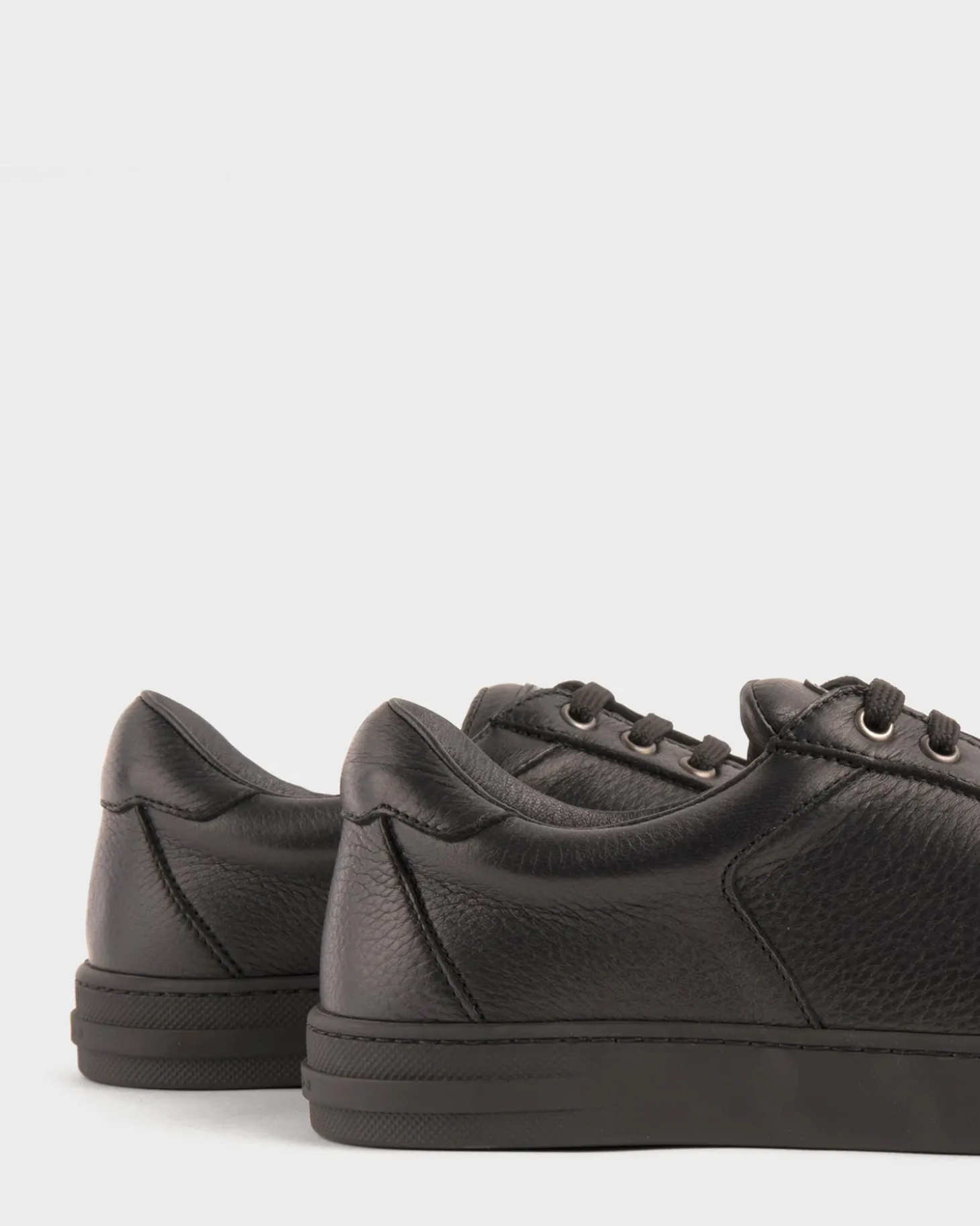 Black Deerskin Leather Sneakers
