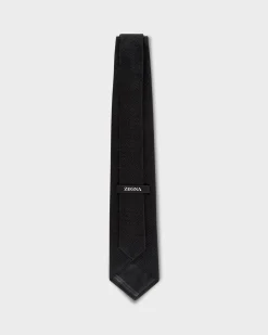 Black Jacquard Silk Tie