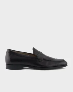 Black Leather Penny Loafers