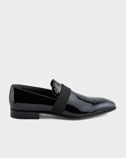 Black Limoges Patent Slip On Shoes