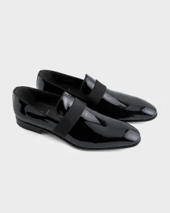 Black Limoges Patent Slip On Shoes