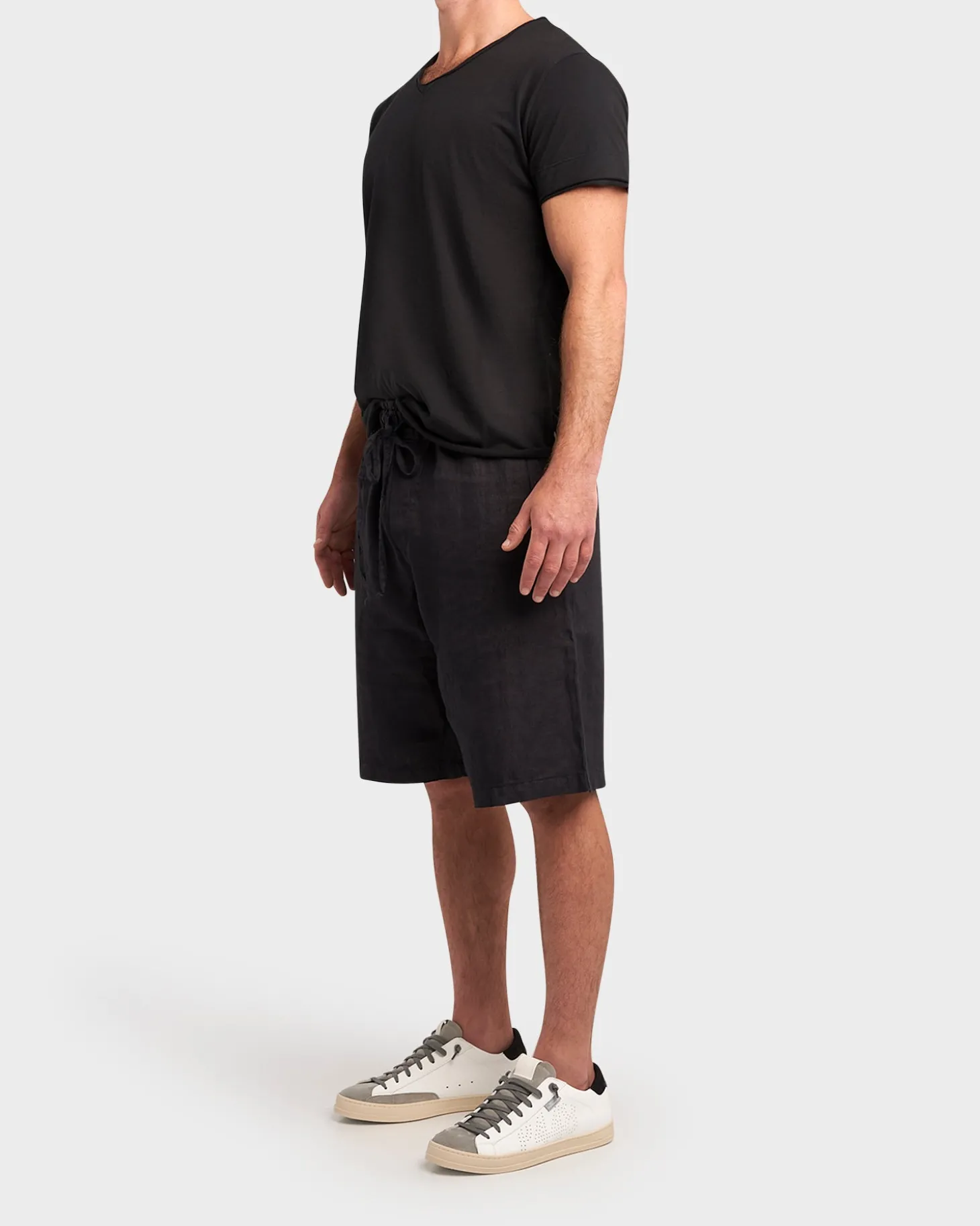 Black Linen Shorts
