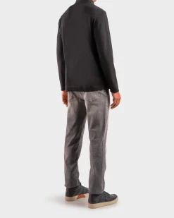 Black Long Sleeve Polo Shirt