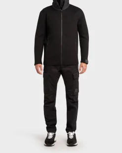 Black Merino Wool Hooded Knit