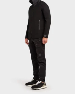 Black Merino Wool Hooded Knit