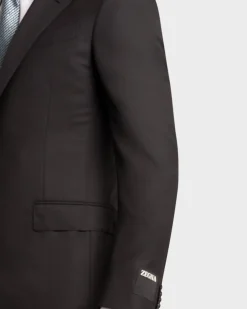 Black Microcheck 15Milmil15 Wool Suit
