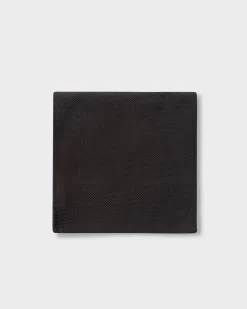 Black Microtexture Silk Pocket Square