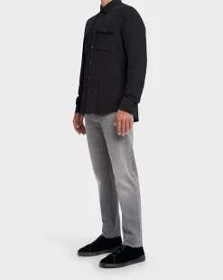 Black Mini Cord Cotton Over Shirt