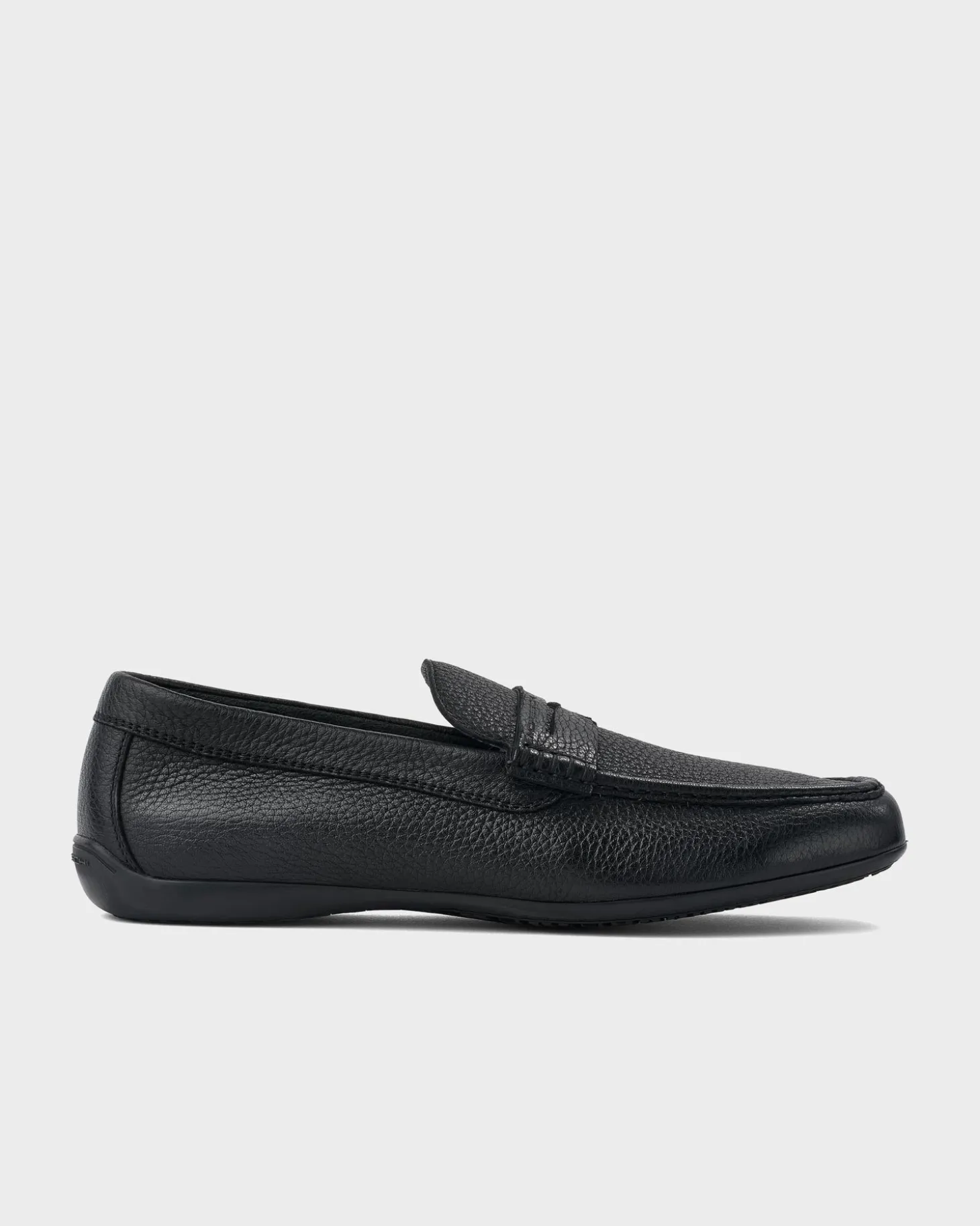 Black Minorca Pebbled Leather Loafer