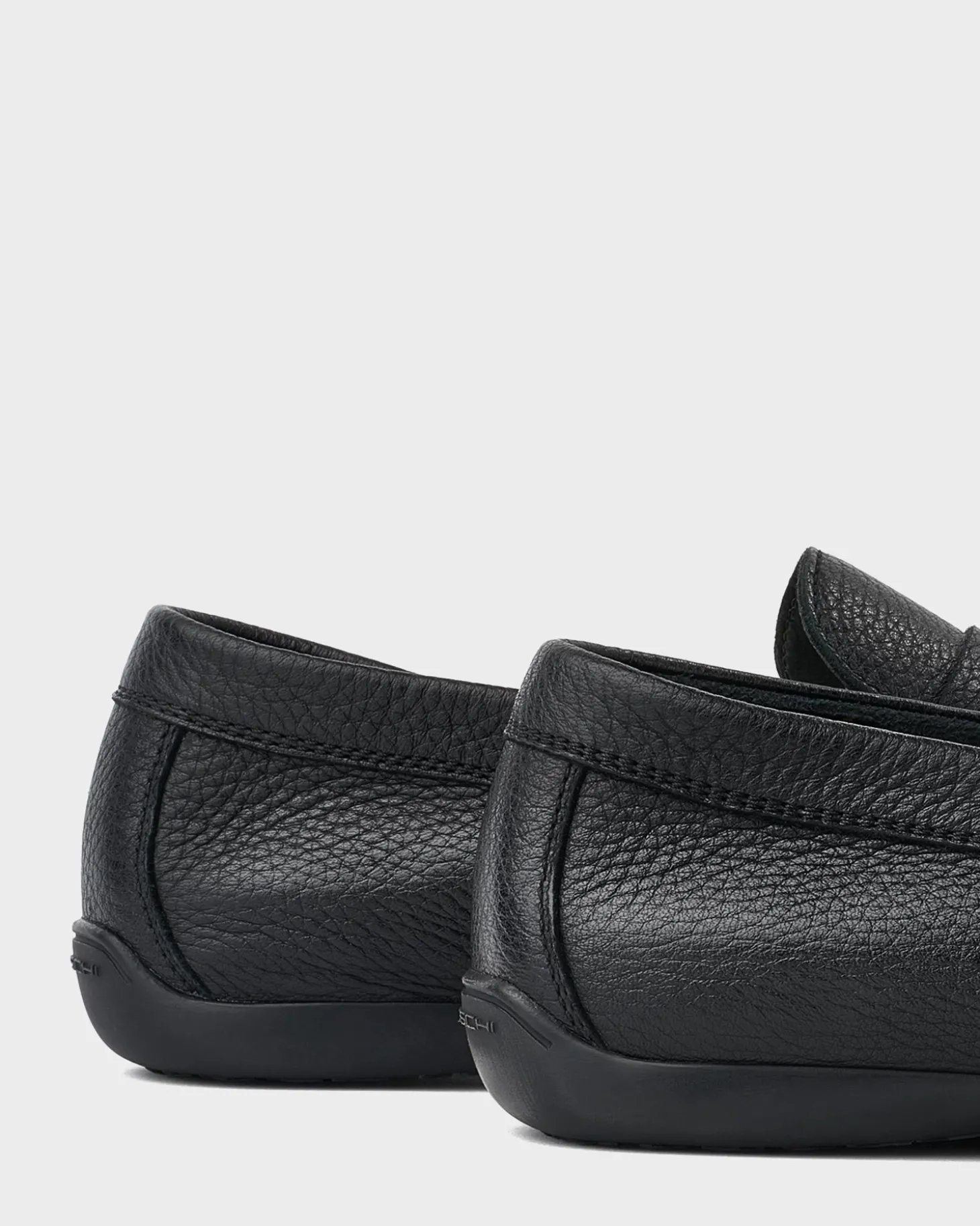 Black Minorca Pebbled Leather Loafer