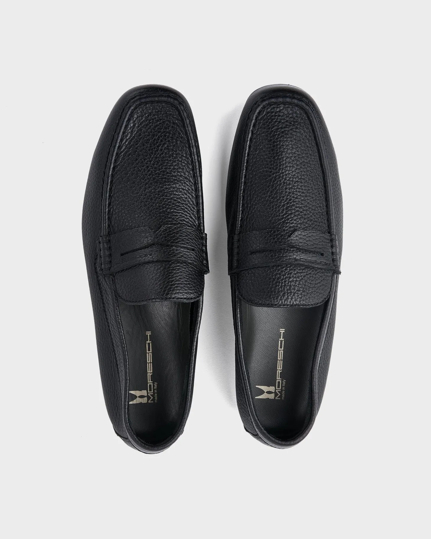 Black Minorca Pebbled Leather Loafer