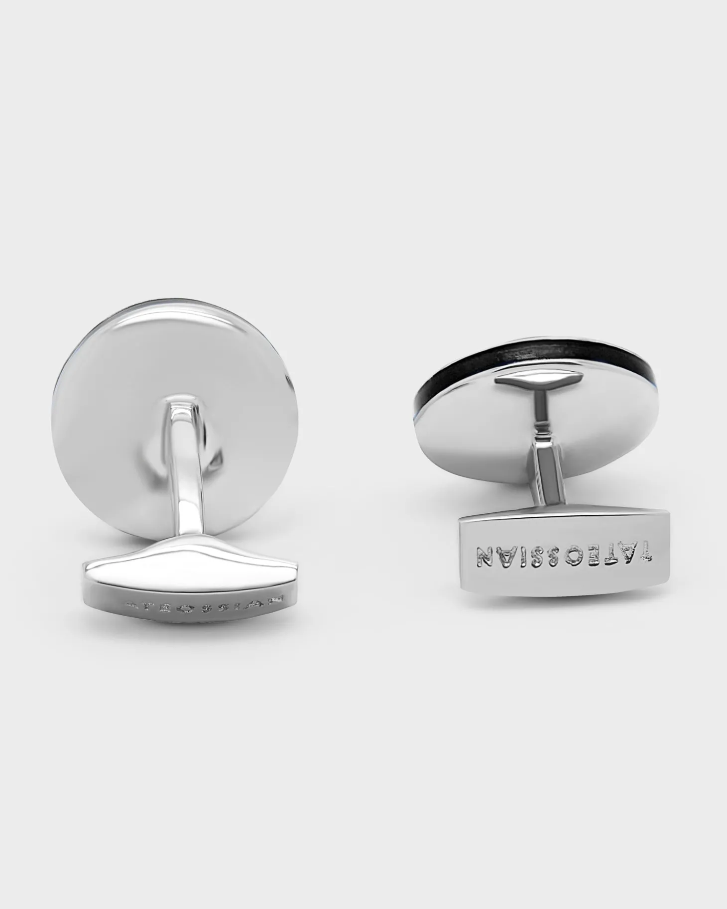 Black Onyx Round Sterling Silver Cufflinks