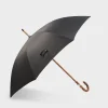 Black Oxford Umbrella With Bamboo Handle