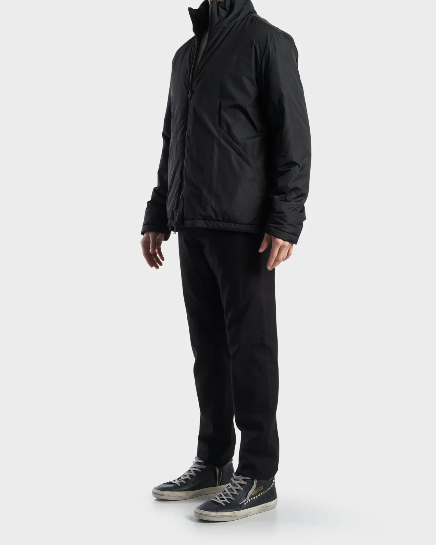 Black Padded Logo Print Jacket