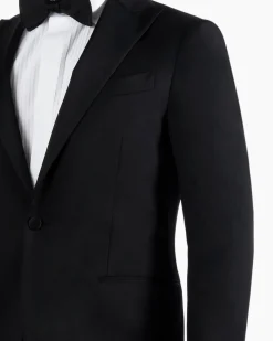 Black Peak Lapel Pure Wool Dinner Suit